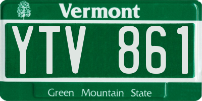 VT license plate YTV861
