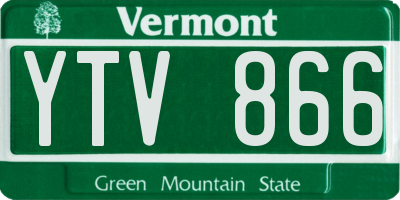 VT license plate YTV866