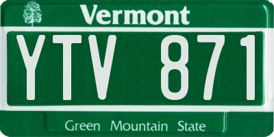 VT license plate YTV871
