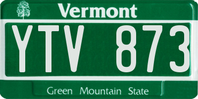 VT license plate YTV873