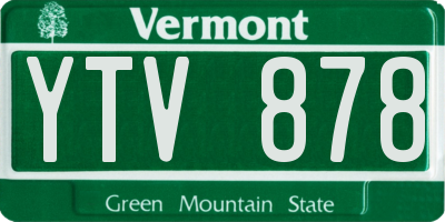 VT license plate YTV878