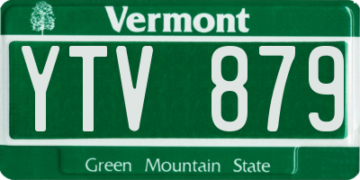 VT license plate YTV879