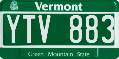 VT license plate YTV883