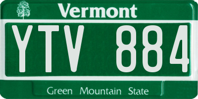 VT license plate YTV884