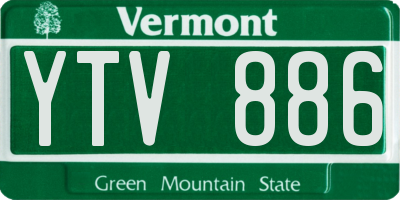 VT license plate YTV886