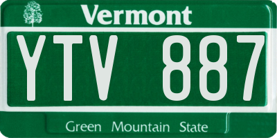 VT license plate YTV887