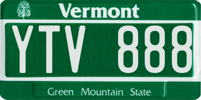 VT license plate YTV888