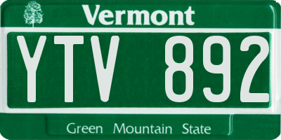 VT license plate YTV892