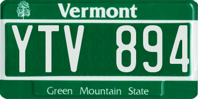 VT license plate YTV894