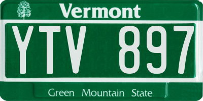 VT license plate YTV897