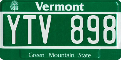 VT license plate YTV898