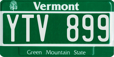 VT license plate YTV899