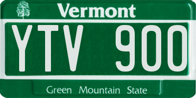 VT license plate YTV900
