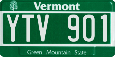 VT license plate YTV901