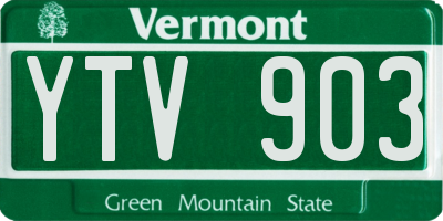 VT license plate YTV903