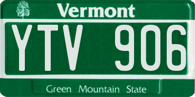 VT license plate YTV906