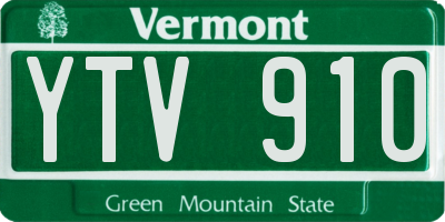 VT license plate YTV910