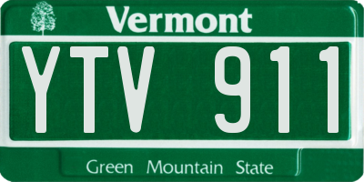 VT license plate YTV911