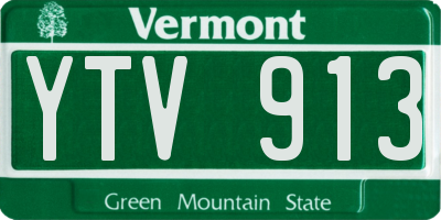 VT license plate YTV913