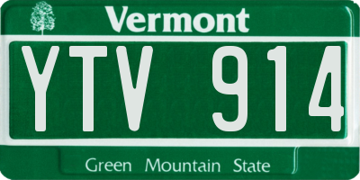 VT license plate YTV914