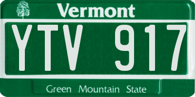 VT license plate YTV917