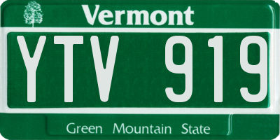VT license plate YTV919