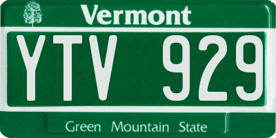 VT license plate YTV929