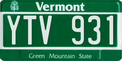 VT license plate YTV931