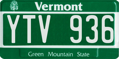 VT license plate YTV936
