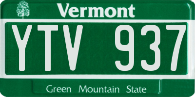 VT license plate YTV937