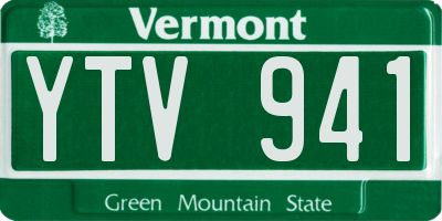 VT license plate YTV941
