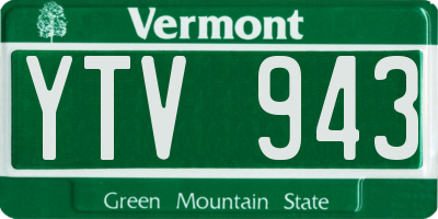 VT license plate YTV943