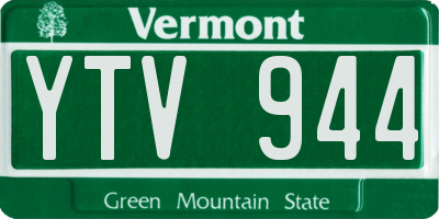 VT license plate YTV944