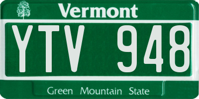 VT license plate YTV948