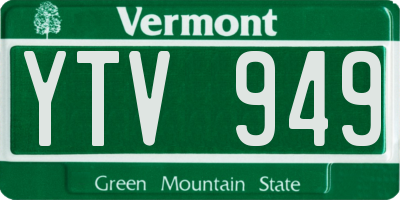 VT license plate YTV949