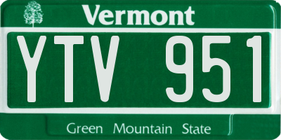 VT license plate YTV951