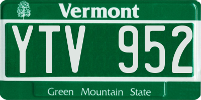 VT license plate YTV952