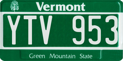 VT license plate YTV953