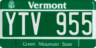 VT license plate YTV955