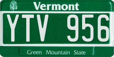 VT license plate YTV956