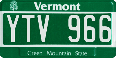 VT license plate YTV966