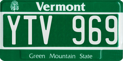 VT license plate YTV969