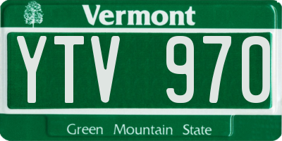 VT license plate YTV970
