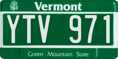 VT license plate YTV971