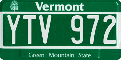 VT license plate YTV972