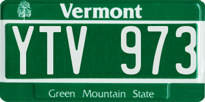 VT license plate YTV973