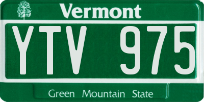 VT license plate YTV975