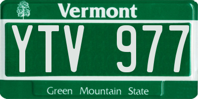 VT license plate YTV977