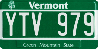 VT license plate YTV979