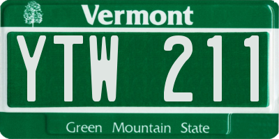 VT license plate YTW211